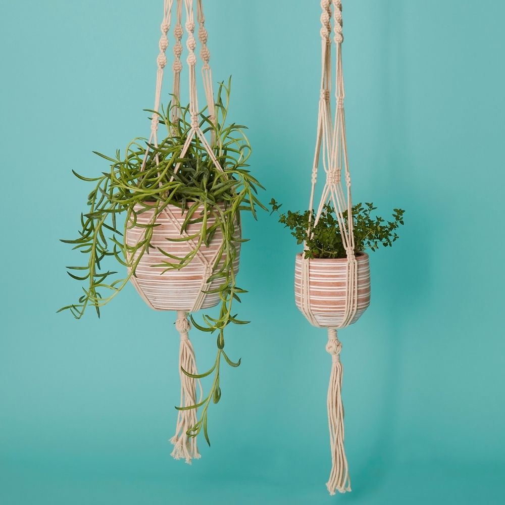 Macrame Terracotta Pot Hanging Set