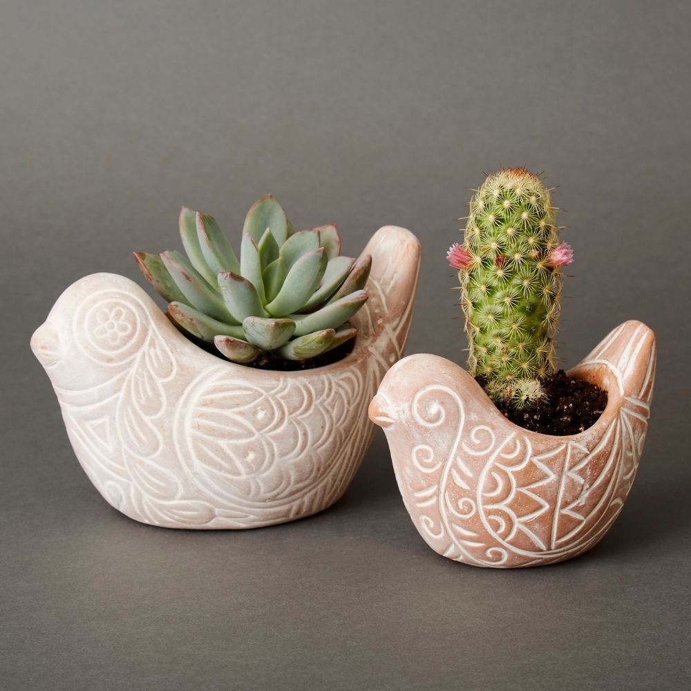 Mini Terracotta Bird Pot